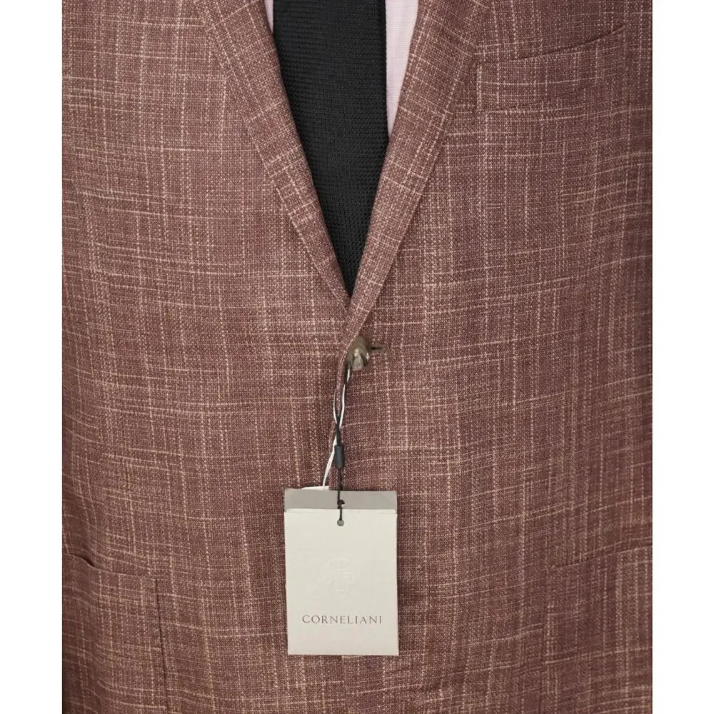 $2,195 CORNELIANI - Brick Red *PURE SILK* Blazer - 44R